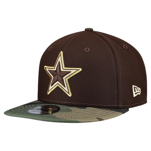 New Era Mens Dark Brown Dallas Cowboys Burnt Wood Camo 9FIFTY Snapback Hat