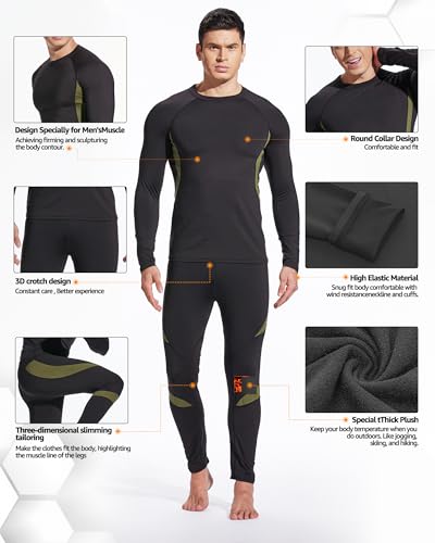 Miniatura 5 de Uniquebella Conjunto De Ropa Interior Térmica, Ropa Interior De Esquí Para Hombre, Ropa Interior Térmica De Esquí, Capa Base Térmica Calzoncillos Para El Frío Invierno