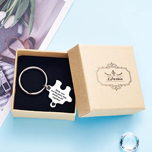 LParkin Mama You Are the Piece That Hold Us All Together Mother's Day Gift Mama Sleutelhanger Mama Sleutelhanger Puzzel Stuk, Wit, M - Afbeelding 6