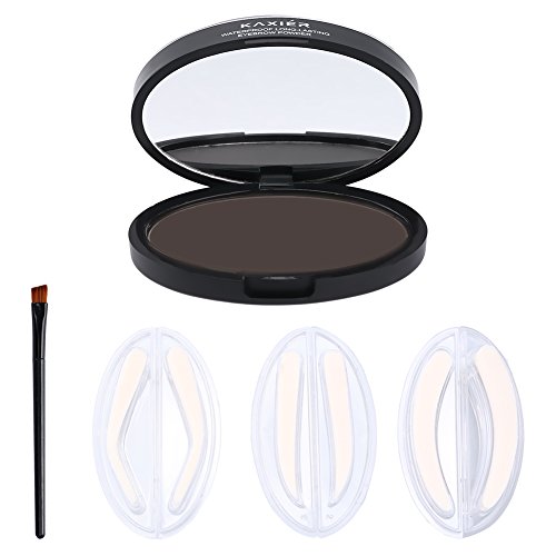 Pretty See Waterproof Eyebrow Stamp Natural Eyebrow Powder Delicate Brow Powder with 3 Stencils, Light Brown