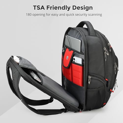 Image of Swissdigital Design Travel Backpack for men with Apple Find My, TSA Friendly USB Charging RFID Protection Business Backpack Fits 15.6 inch Laptops Black | J149508F-BR