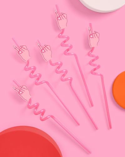 Set de pitillos reutilizables con diseño anillo rosa de 12 piezas miniatura 5