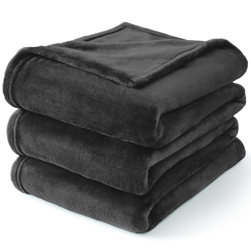 Image of BEDELITE Fleece Blanket Charcoal Grey Full Throw Blankets for Couch & Bed, Luxury Plush Cozy Fuzzy Blanket 84x90 inches, Super Soft Warm Lightweight Throw Blanket for Travel Camping