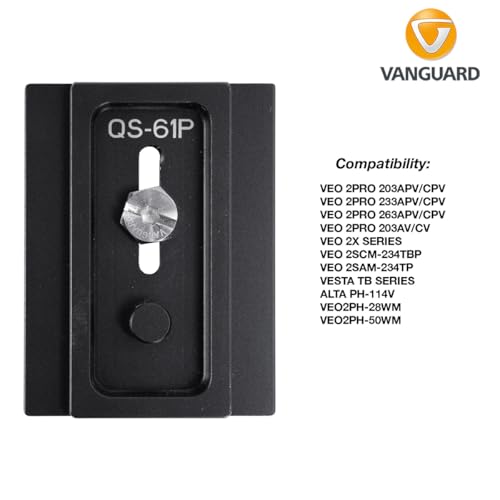 Zapata rápida Vanguard QS-61P accesorio de trípode con tornillo de cámara 4