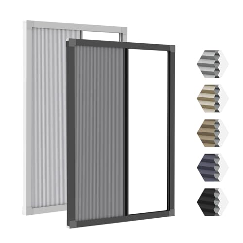 MAGZO Customizable Blackout Blinds with Aluminum Frame No Drill, Waterproof Thermal Insulated Window Shades for Home, Guard Total Blackout Blinds Left/Right Opening