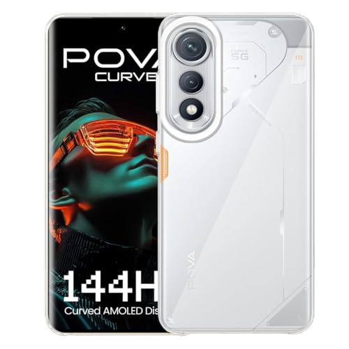 Image of COVERBLACK Flexible Rubber Case Back Cover Compatible for Tecno LJ8k / Pova Curve 5G - Transparent