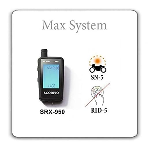 Scorpio Moto Alarm SRX-950 MAX (Rid-5, SN-5) Auto Negro Cargador de Dispositivo móvil