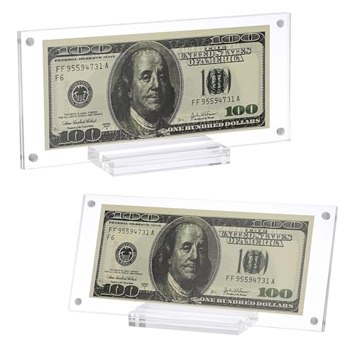Vitrina acrílica para billetes de colección Hipiwe de alta transparencia con soporte rígido