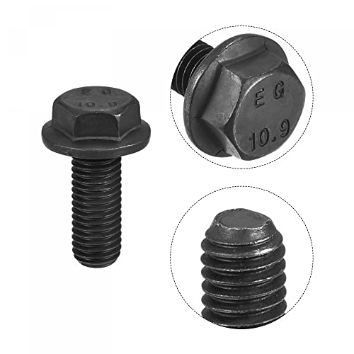 Image of uxcell Metric M14x35mm Hex Flange Bolts, 4pcs 10.9 Grade Carbon Steel Hexagon Head Screws
