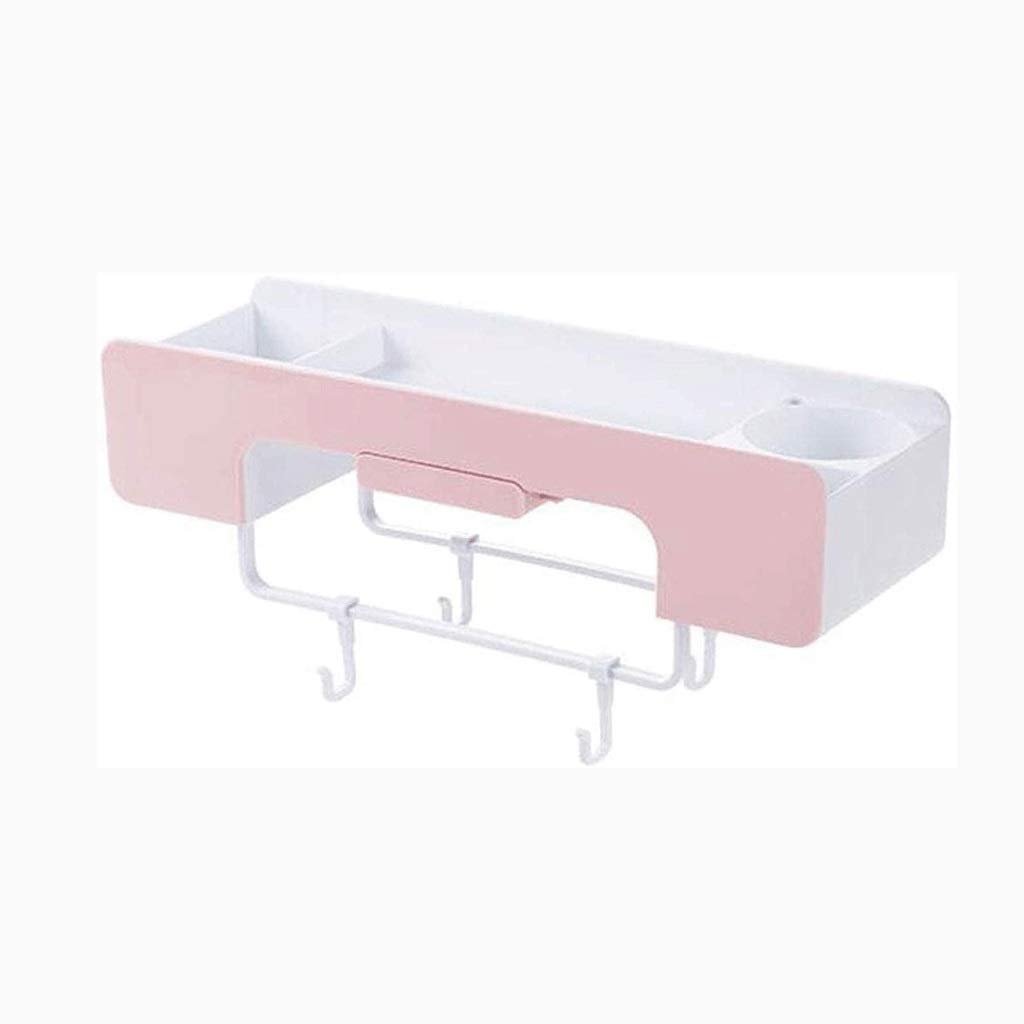 Ahorro de Espacio en el Estante del baño, Adhesivo multifunción para Montar en la Pared con Estante para Almacenamiento de Toallas y Gancho para Colgar (Color: B)