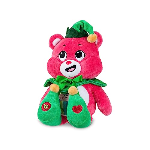 Care Bears Holiday Bean Plush Great Giving Bear - Elf Teddy, Christmas Collectible Cute Soft Toy, Pink, Red, Green, 4 inches - Image 2