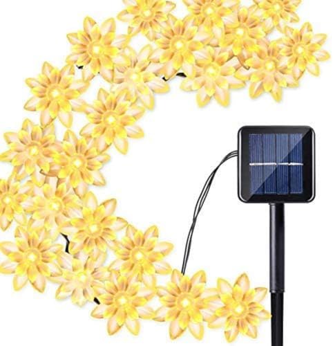 HULUBO Guirnalda de luces solares impermeables de 16.4 pies, 20 luces LED solares para exteriores, para jardín, patio, valla, patio, árbol de Navidad, decoración de fiesta de boda (blanco cálido, 16.4