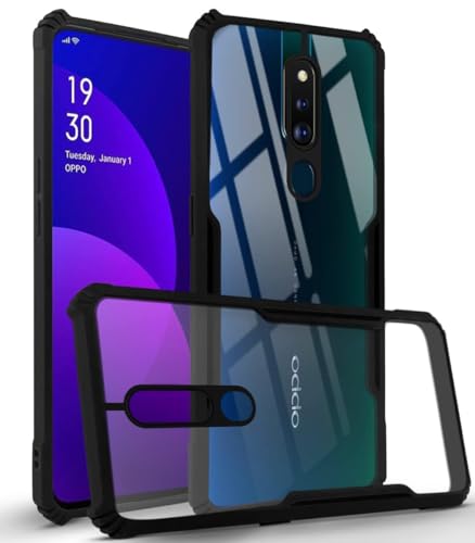 Image of Jkobi Back Case Cover for Oppo F11 Pro (Shockproof with Polycarbonate Clear Panel | Professional Black)