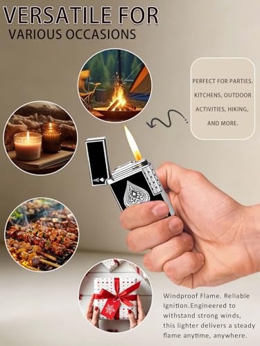 Encendedor recargable de butano para hombre plata miniatura 5