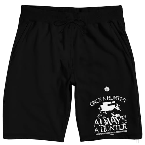 Supernatural Once A Hunter Always A Hunter Men's Black Sleep Pajama Shorts