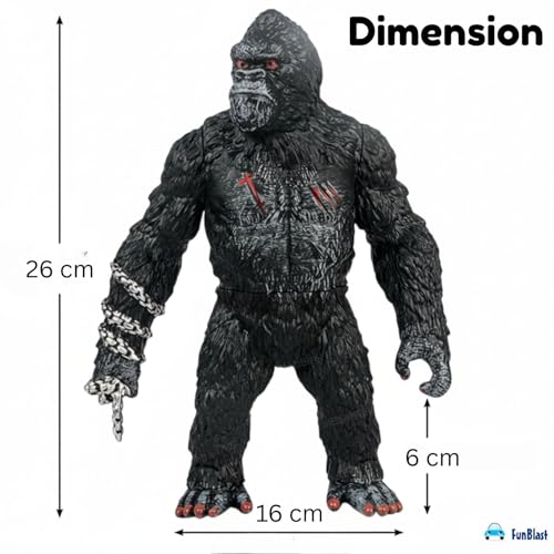 Image of FunBlast Gorilla Action Figure Toy for Kids - Black Gorilla Toy, Toys for Boys 3+Years, Super Hero Toys, Giant Gorilla Toy, Role Play Toy for Kid, Birthday Gift for Kid (Multicolour)