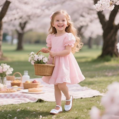 Image of Flaryzone Toddler Little Girl Mary Jane School Uniform Oxfords Flat Dress Shoes