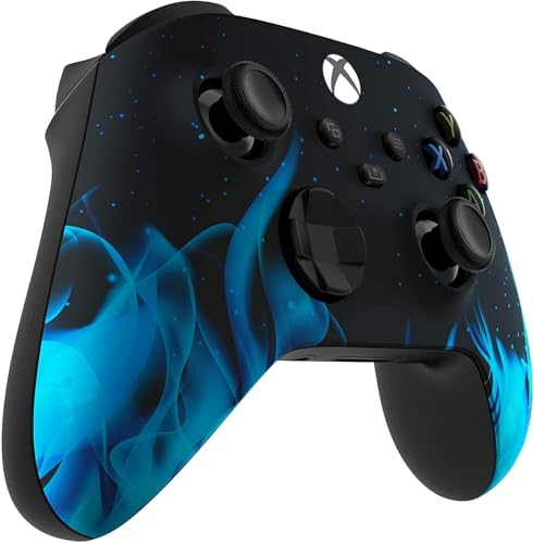 Image of Custom Controllerzz Wireless Controller for Microsoft Xbox Series X /S & Xbox One - Custom Soft Touch Feel - Custom Xbox Series X /S Controller (X /S Blue Flame)