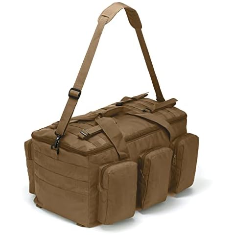 Sparklekle Military Duffel Bag 50L Gym Bag for Men Convertible Weekend Backpack for Sports Travel Camping (Tan) Cover