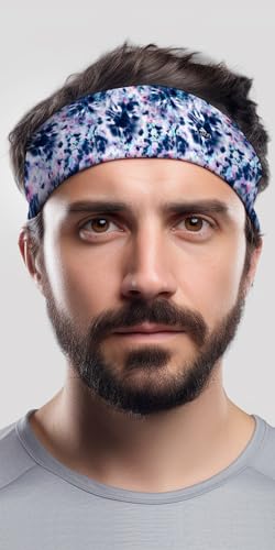 Image of Duwoni Sports Headbands for Men, Moisture Wicking Workout Headband, Sweatband Headbands for Running,Cycling,Football,Yoga,Tennis,Hiking,Hairband for Women and Men