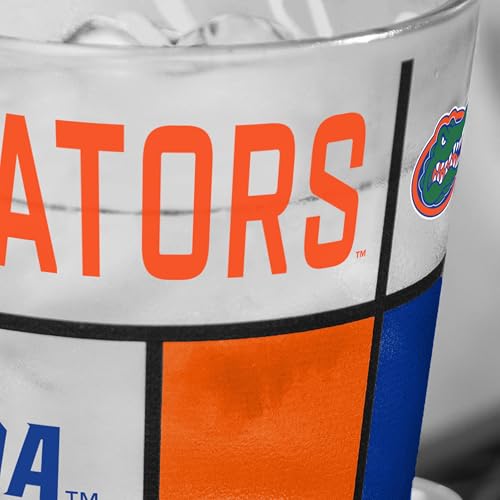 Image of Logo Brands NCAA oz Stained Glass Pint Glass - 3D Embossed Logo & Bold Team Colors - Durable Sports Fan Beer Glass for Home, Bar & Tailgates