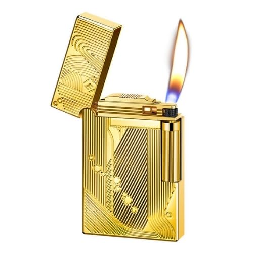Image of Smoke King Sanji Inspired Gold Gas Lighter, Soft Flame Refillable Lighter, Collection & Gifting (Gold)