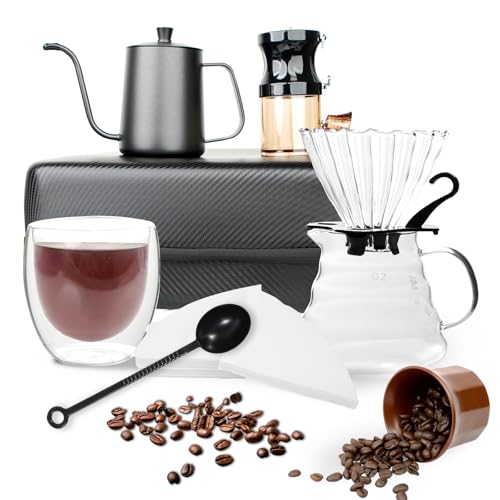Kompixitys Pour Over Coffee Maker Set, All in One Portable Coffee Maker, Ideal for Home Brewing and Travel, Coffee Lover Gift