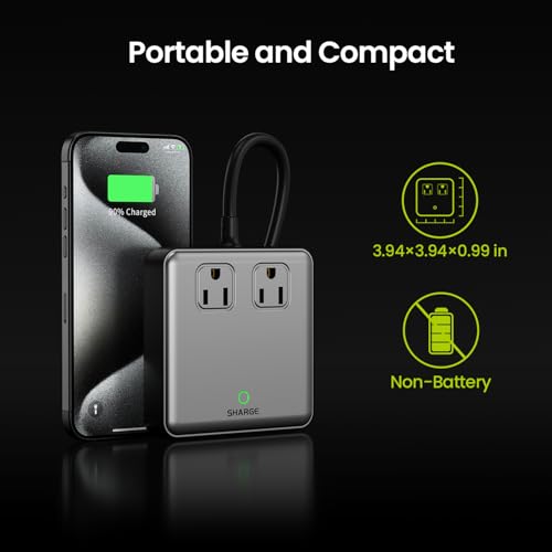 Image of SHARGE 6-in-1 Charging Station 100W GaN Power Strip PD Desk Charger With 5 ft Cord, 2 AC, 3 USB-C, 1 USB-A Port for Home Office Travel
