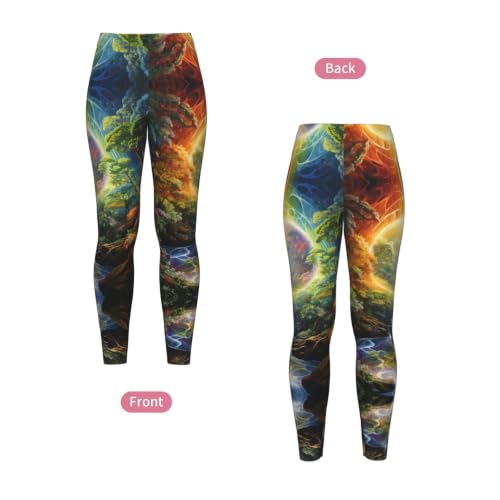 Leggings de compresión suave para mujer con estampado de árbol de la vida 4