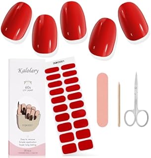 Kalolary Gel Nail Polish Stickers, 20szt. Full Wraps żelowe Paski do Paznokci z Pilnikiem do Paznokci i Sztyftem do Zdobienia Paznokci(Wymagana Lampa UV/LED) (9)