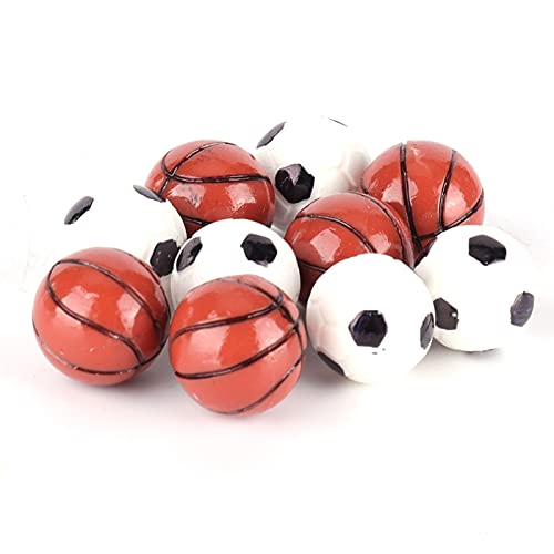 Puppenhaus Sportball 10 Stück 1:12 Puppenhaus Ball Modell Miniatur Harz Fußball Basketball Spielzeug für Puppenhaus… – Bild 2