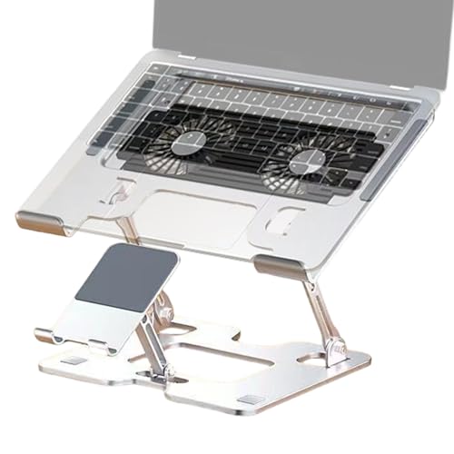 Soporte para portátil con soporte para teléfono para evitar dolores de cuello en casa