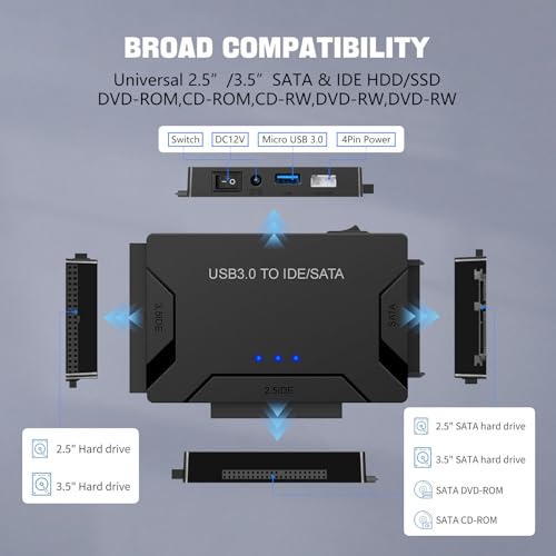 Adaptador Universal USB 3.0 a SATA/IDE para Disco Duro miniatura 4