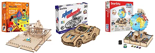 Image of Smartivity Roller Coaster Marble Slide STEM Toys & Smartivity Globe Trotters Augmented Reality STEM Toy for Kids 8 to 14 & Smartivity STEMWheels Modz Storm Chaser STEM Toys for Kids 6 to 14