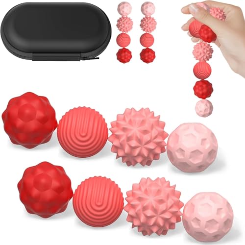 Soft Silicone Magnetic Balls Fidget Toys for Adults and Teens，8PCS Sensory Stress Relief Toys ，Fidget Magnet Balls Desk Toy for Office Stress Anxiety Relie (8pcs Pink)