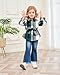 XUANHAO 12 Month Girl Clothes Infant Baby Girls Outfits 18 Month Girls Clothes Winter Green Plaid Button Down Flannel Shirt Flare Jeans Cute Bell Bottom Clothing Sets Baby Girl Outfits 12-18 Months