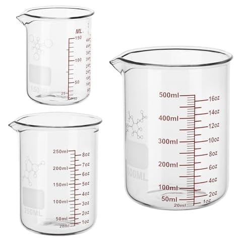 Ackers BORO3.3 3-Piece Glass Measuring Cups Cover