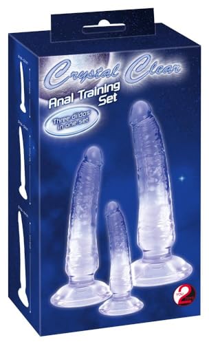 Crystal Ensemble de formation anale Jeux érotiques Bleu/Transparent Taille unique