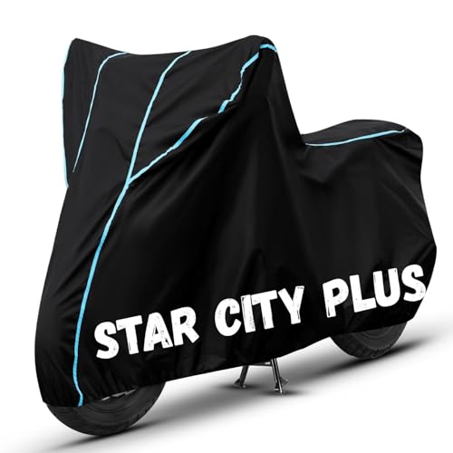 Image of Bike Cover for Star City Plus 100% Waterproof, Dustproof & Scratch Resistant| Fully Bottom Elastic UV Resistant Heavy Duty Body Cover | All Weather Outdoor Use