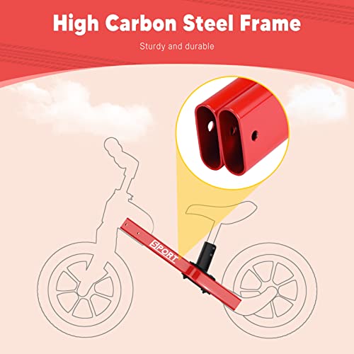 Jojoka Balance Bike 2 Year Old, Age 2-5 Years Old, No Pedal, Lightweight Frame, Flat-Free Tires, 360° Unlimited Steering, Adjustable Seat & Handlebar, Steady Balancing, For Boys Girls, Red #TOP4
