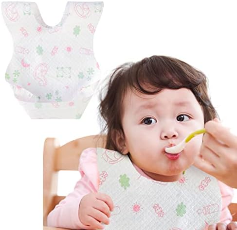 Individual packed Baby Bibs – Pack of 50 Disposable Bibs for 6 Months and Up – 3-Layer Protection Toddler Bibs for Boys and Girls – Travel Bibs Package – Comfortable and Lightweight