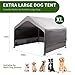 Summertrail Extra Large Dog House Outside, Dog Tent Outdoor, Big Dog Shade Shelter Doghouse Canopy with Three-Sided Breathable Mesh Windows, Gray Sun Rain Cover for Pet Cat Livestock 4'x 4'x 3.3'