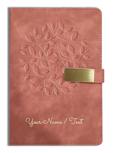 Brown Cloud Personalized Brown/Tan Velvet Finish Self design Leather Cover Notebook/Diary Ruled with Personalised/Customized Message/Quote/Name for Personal/Corporate Gift (BR001) (1)