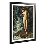 Big Box Affiche encadrée Sir Edward John Poynter Sacrifice à la mer Décoration Murale pour Cuisine, Salon, Chambre, Couloir, Noir, A2 62 x 45 cm