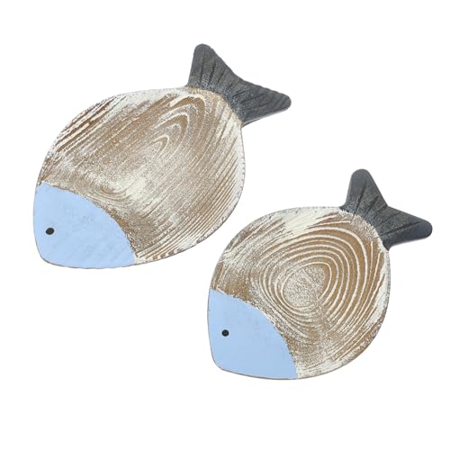 ORFOFE Piatto in Legno A Forma Di Pesce Vecchio Stile Decorazione Da Parete in Stile Mediterraneo Per La Casa Costiera