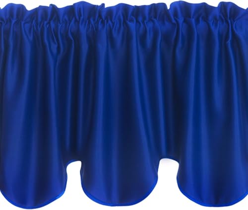 Aquazolax Bathroom Curtains Valances 2 Panels, Short Window Curtains Blackout Valences for Basement/Bedroom with Rod Pocket (52 inch x 18 inch, 2 Panels Set, Royal Blue)