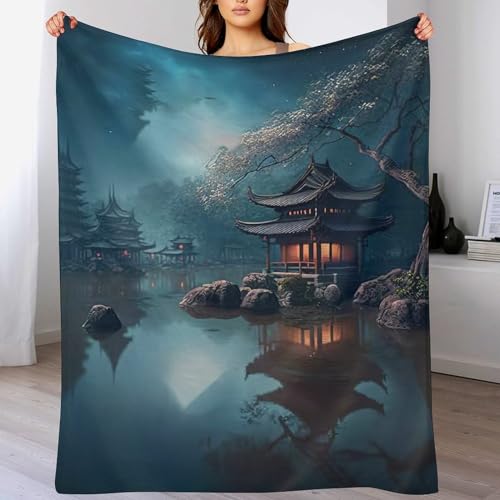 Couverture en peluche paysage chinois haut de gamme douce et moelleuse - 2