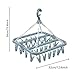 alladaga Clothes Drying Hanger with 32 Clips and Drip Foldable Hanging Rack (Light Blue)