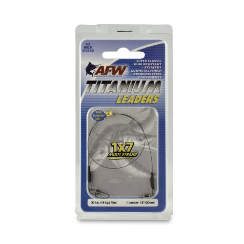 American Fishing Wire Titanium Multi Strand Leader, Black, 50 Pound Test, 18-Inch #TOP30