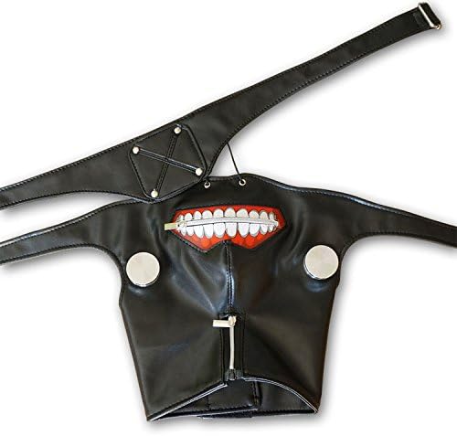 KELAND Tokyo Ghoul Kaneki Ken Adjustable Zipper Mask Costume Prop for Halloween Cosplay, Black, One Size